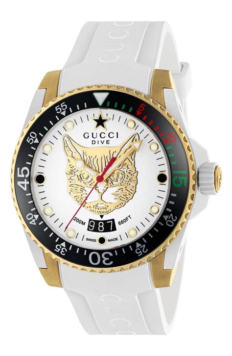 gucci dive rubber strap|Gucci interchangeable watch straps.